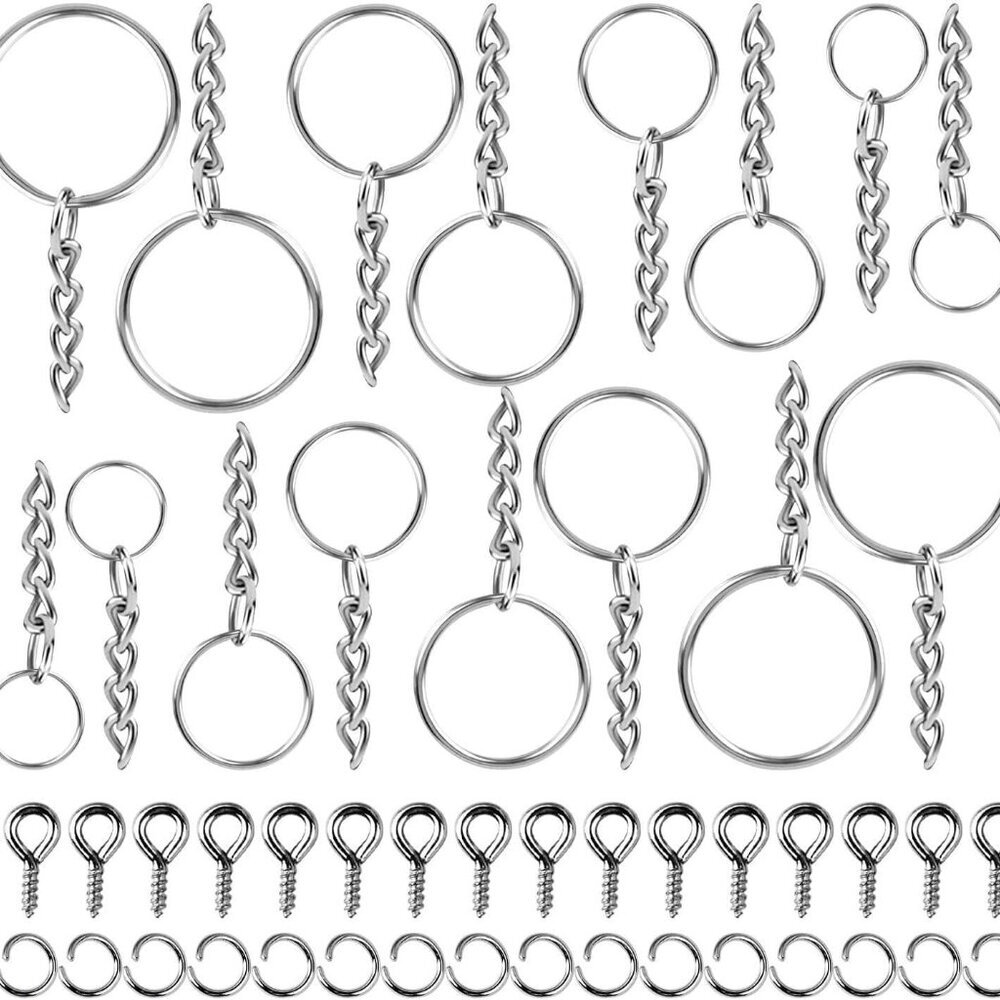Key Chain Rings, 360Pcs Key Rings Bulk with Jump Rings and Screw Eye Pins - Picture 5 of 7